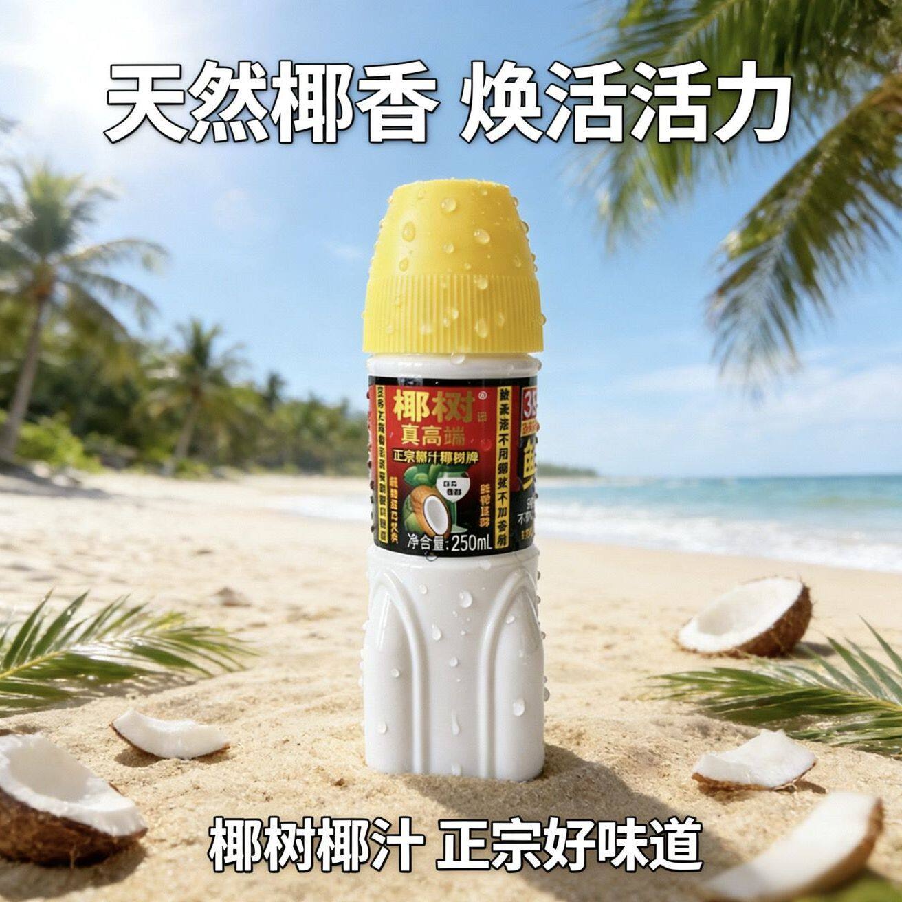 真高端海南椰树牌椰汁正宗植物蛋白饮料特产鲜榨250ml*24 瓶