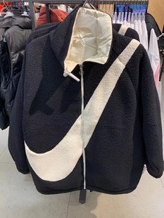 Nike女秋冬羊羔绒大勾双面穿运动休闲夹克立领外套 FV8443 DC5138