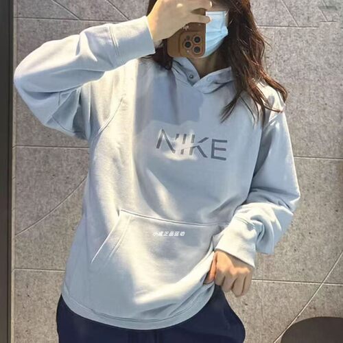 耐克字母印花男女连帽卫衣