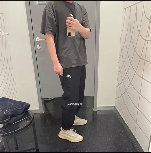 耐克刺绣小LOGO直筒长裤直筒男子