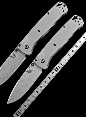 蝴蝶BM535钛合金柄大马士革刃户外露营家用便携EDC水果刀工具刀