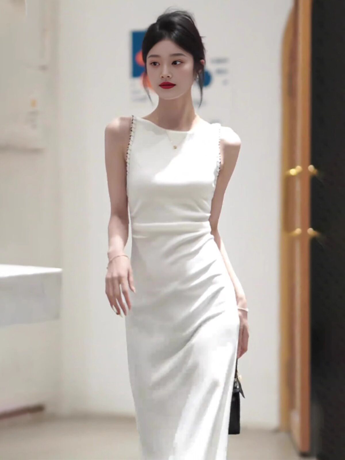 订婚领证登记小礼服高端轻奢小众出阁宴敬酒服正式场合白色连衣裙