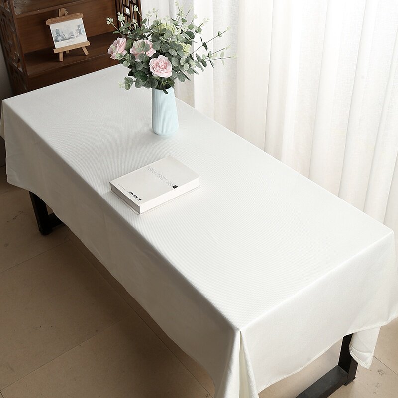 正品会议室桌布简约办公展会酒店长方形纯色定制复古浅灰色餐台布