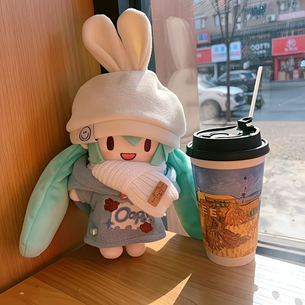 日本雪fufu初音未来PeerEx棉花娃娃周边可爱公仔玩偶有骨架情人节