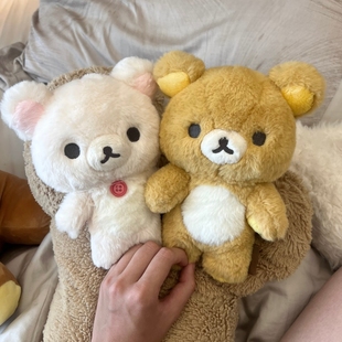 新款日系长毛可爱轻松熊m熊哥熊妹基础款裸熊毛绒玩具包包