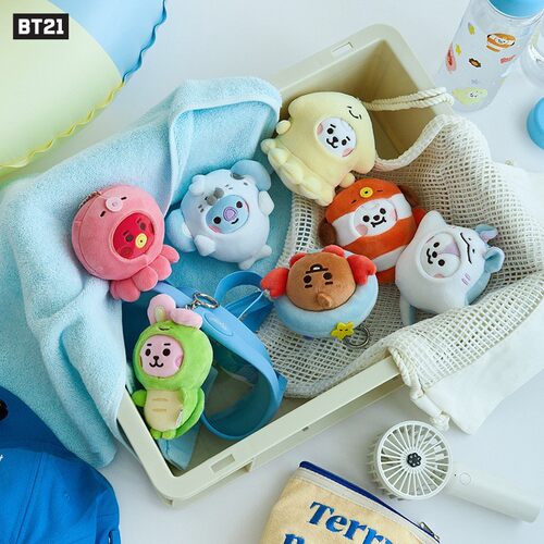 现货BT21海洋朋友可爱毛绒钥匙扣