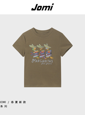 JOMI女装正肩印花短袖t恤女外穿上衣JDK91082