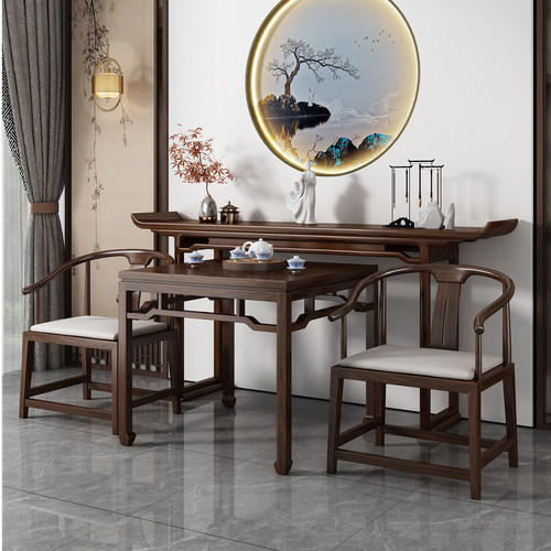 新中式中堂农村客厅六件套八仙桌