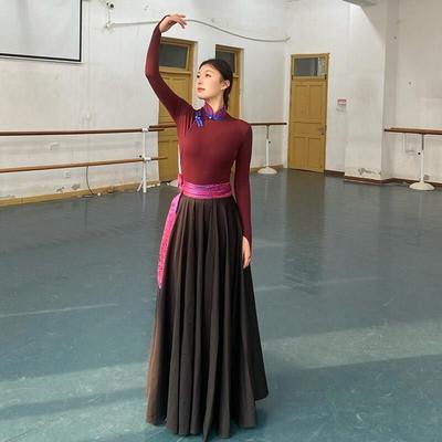 蒙古服饰女现代蒙族新款表演舞蹈演出服练习P大裙摆艺考服装成人