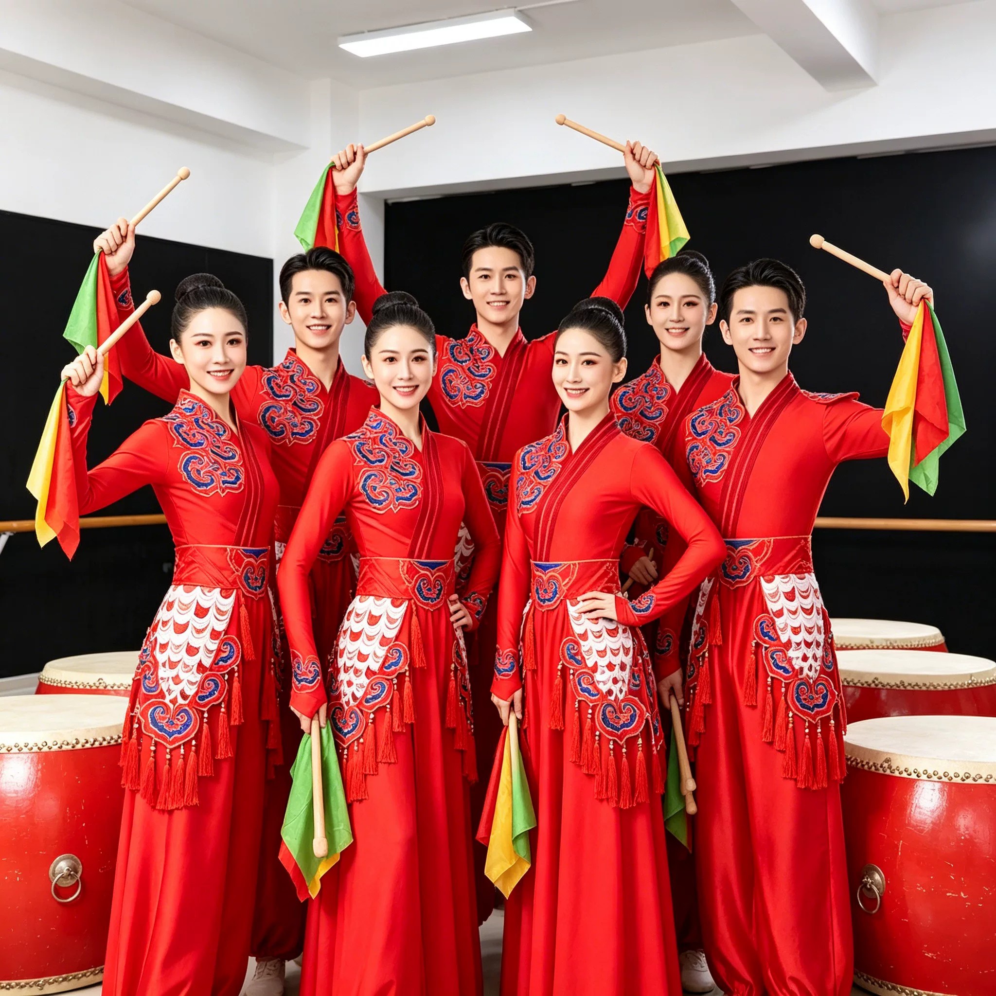 高档打鼓演出服装女男2026新款开场舞龙成人腰鼓威风锣鼓舞蹈表演