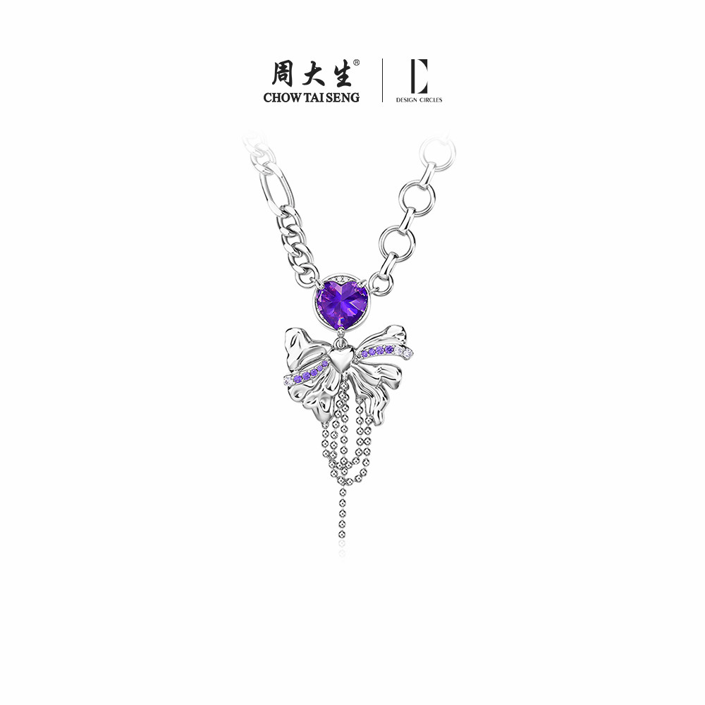 设界蝴蝶结套链秒变耳饰女项链