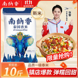 南纳香泰国香米长粒香大米5kg进口新米10斤猫牙米煲仔饭籼米送礼