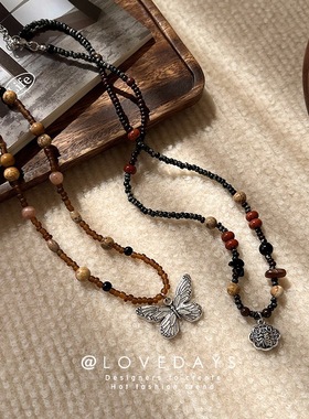 项链天然石新中式中国风民族风