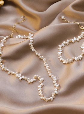 时尚感轻奢复古花瓣淡水珍珠女