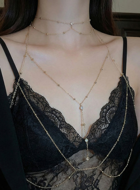 小众性感可调节锁骨链身体链女