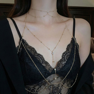 胸链可调节锁骨链身体链装饰链配饰品项链女小众性感锁骨链条饰品