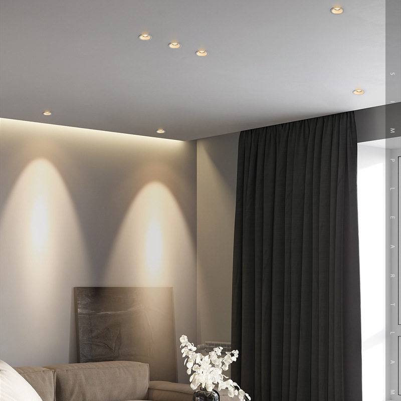 cob小米家窄山丘边框家用深防眩目三色变光3500k射灯洗墙灯小智能