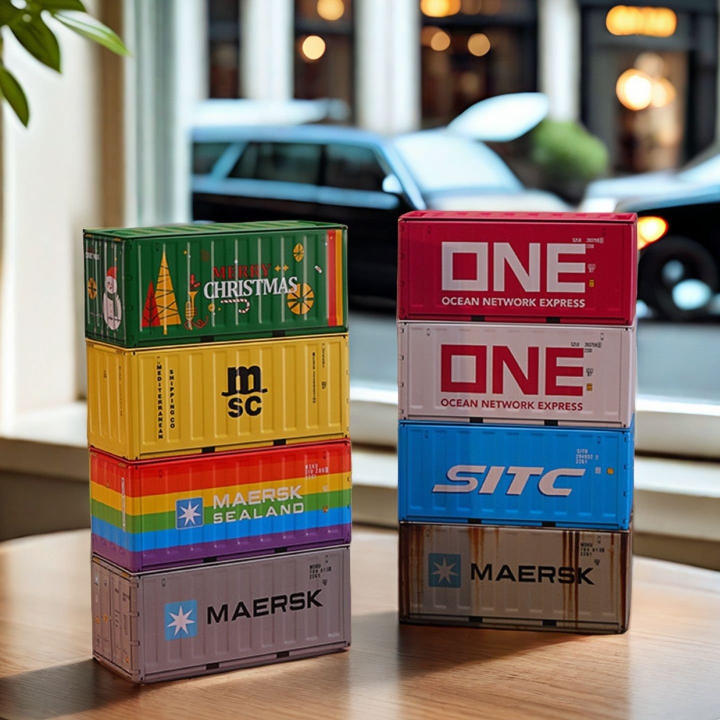 盲盒迷你集装箱展示盒潮玩创意微缩模型手办摆件铁皮收纳盒礼物