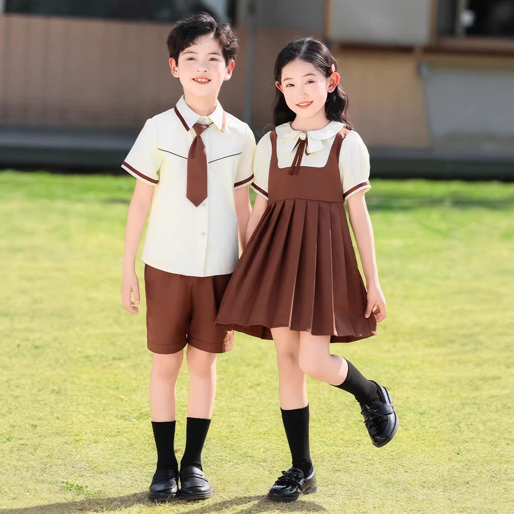 夏季新款中小学生校服套装幼儿园园服儿童连衣裙班服六一节表演