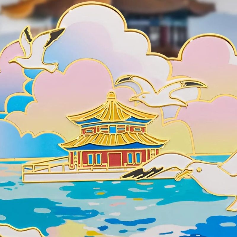 青岛文创冰箱贴金属磁性贴强吸青岛啤节五四广场栈桥旅游纪念品