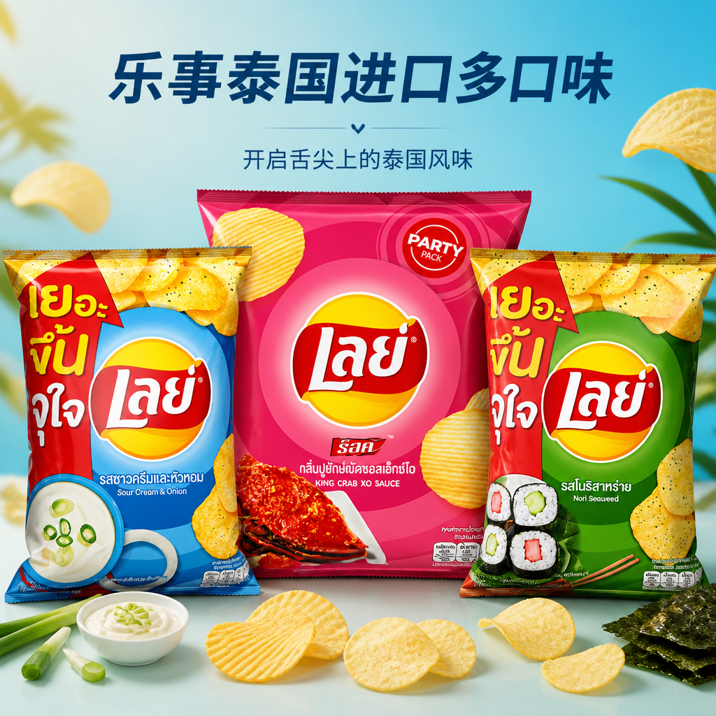 包邮泰国711同款BKPP乐事LAYS薯片30周年限量咸蛋黄鱿鱼香辣袋装