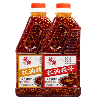 四川红油辣椒油412g油泼辣子香辣超辣辣椒酱凉拌菜调料商用正宗味实付8.9元到手包邮