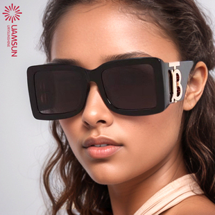 Large sunglasses韩系大框太阳镜女士方形太阳眼镜走秀墨镜 frame