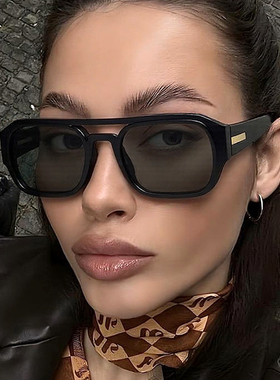 复古双梁太阳眼镜女欧美方形墨镜