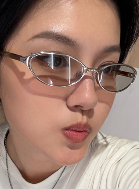 椭圆墨镜金属太阳镜复古太阳眼镜