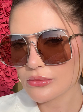 欧美大框太阳眼镜女金属墨镜男