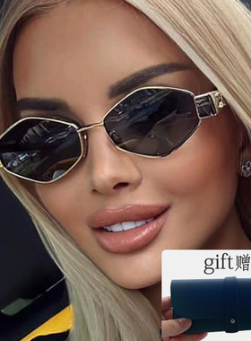 太阳镜金属架凹造型欧美风女菱形