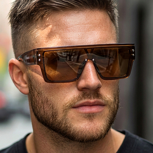 Large sunglasses欧美复古太阳眼镜女一体片太阳镜大框墨镜 frame