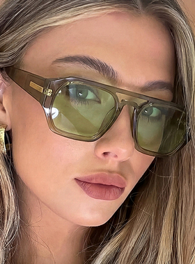 双梁太阳眼镜女欧美方形墨镜