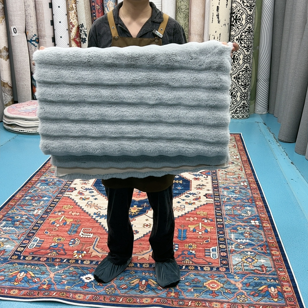 2张50×50灰色泡泡球麂皮绒仿兔毛(尺寸误差1-3cm）,居家布艺,地毯,淘宝优惠券,粉丝福利购,淘宝优惠卷