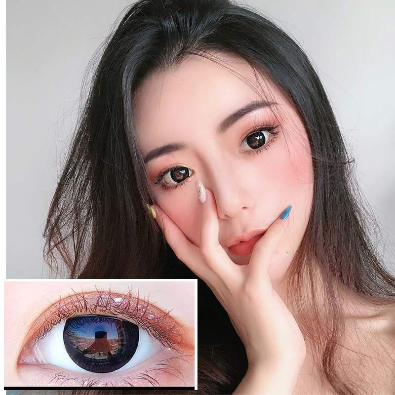 韩国大直径14.5黑色婴儿黑自然彩色隐形近视眼镜年抛TJ
