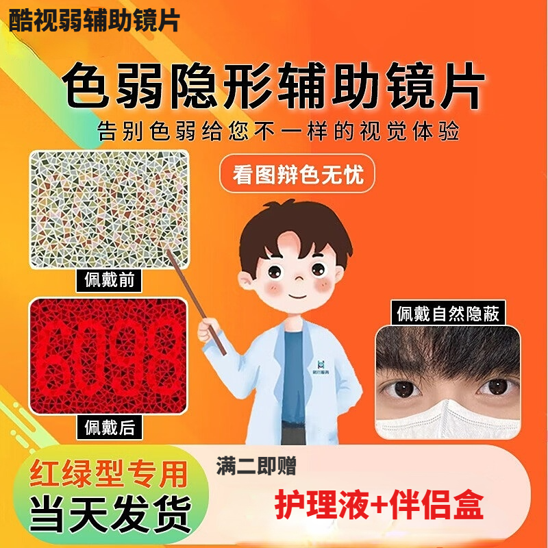 酷视色弱色盲辅助看图专用镜片  现货速发