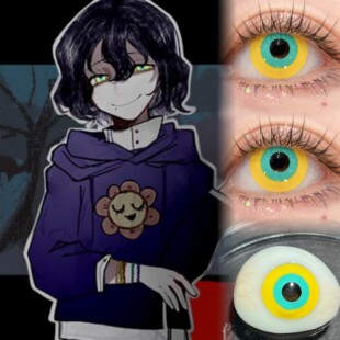 恐怖动漫cos美瞳头七怪谈佴和ivan子车甫昭尤九九重瞳漫展眼镜TJ