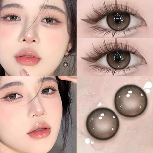 偶尔卖萌美瞳半年抛棕色减龄大小直径隐形眼镜年抛女WF官方正品TN