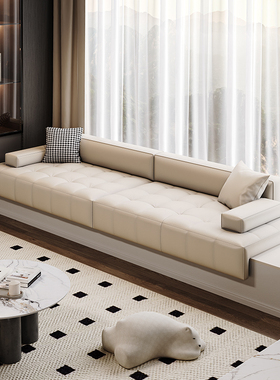 玛度定制飘窗沙发2024纳帕皮客厅飘窗沙发卧室飘窗改造意式劳伦斯