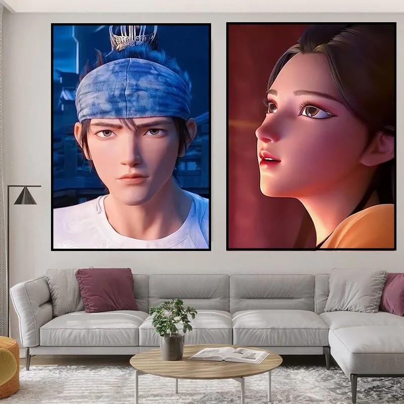 国漫新神榜杨戬二郎神手工diy填色数字油画创意手绘背景墙挂画