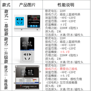 希崖温控器开关可调温度电子温控开关数显智能温度控制器插座家用