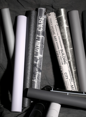 灰色墙纸宿舍自粘翻新壁纸墙面墙壁改造遮丑贴纸防水防潮墙贴