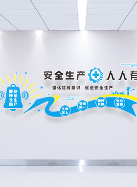 安全生产文化墙工矿企业生产车间建筑工地管理宣传栏党建立体墙贴