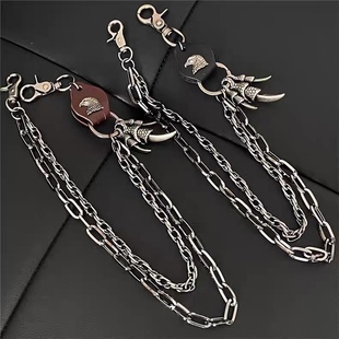 灵魂对撞 复古时尚美式链条男款裤链小众设计腰链嘻哈牛仔裤工装