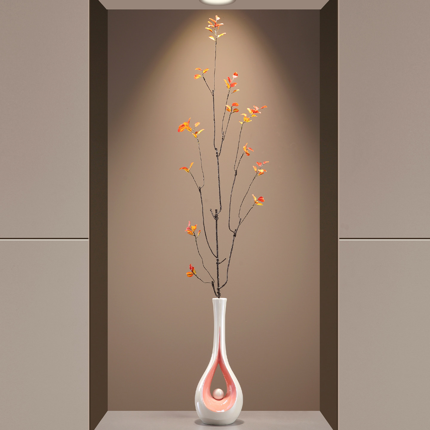 现代轻奢陶瓷花瓶北欧创意不规则造型高级感插花客厅餐桌艺术摆件
