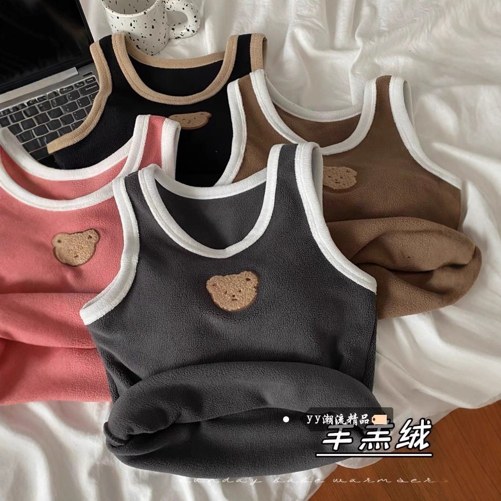 羊羔绒带胸垫背心吊带女加绒加厚冬季新款保暖打底衫内搭外穿上衣,女装/女士精品,背心吊带,淘宝优惠券,粉丝福利购,淘宝优惠卷