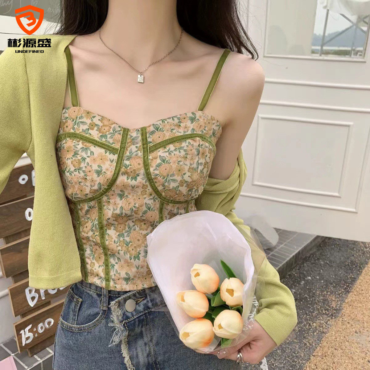 夏季新款复古碎花小吊带美背女可爱内搭法式辣妹外穿显瘦背心上衣