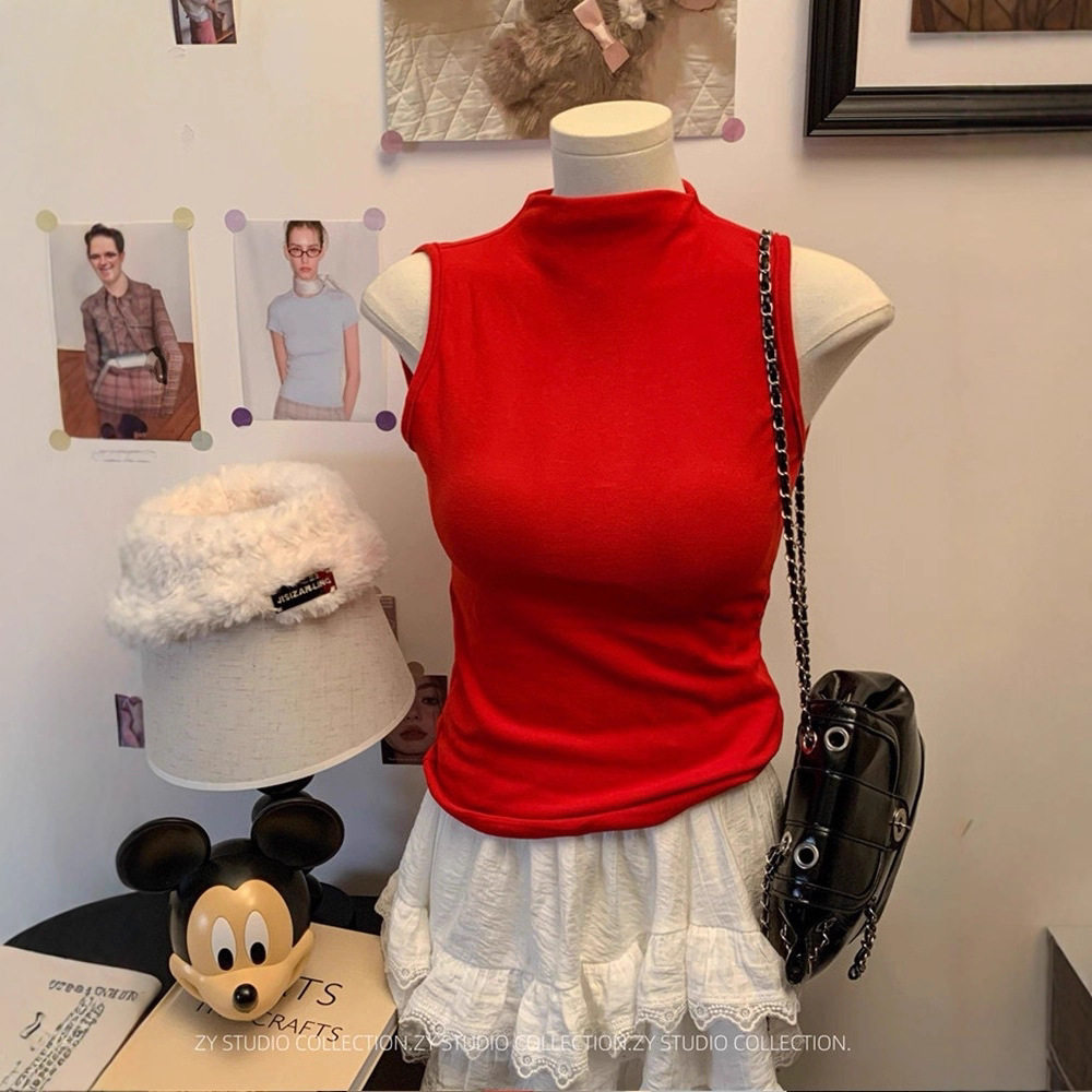 秋冬德绒半高领带胸垫运动背心女内搭季修身保暖加厚无袖打底上衣,运动服/休闲服装,运动背心,淘宝优惠券,粉丝福利购,淘宝优惠卷