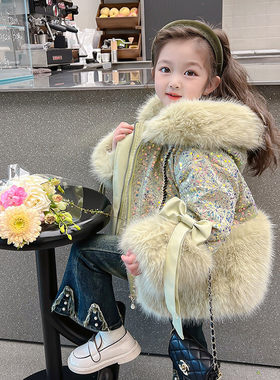女童皮草外套爆款 现货在仓大衣童装外套袄子棉衣