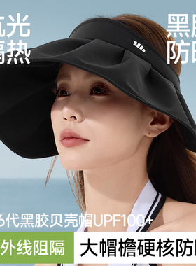 蕉下遮阳帽女防紫外线沙滩防晒帽骑车运动空顶太阳帽焦下贝壳帽子